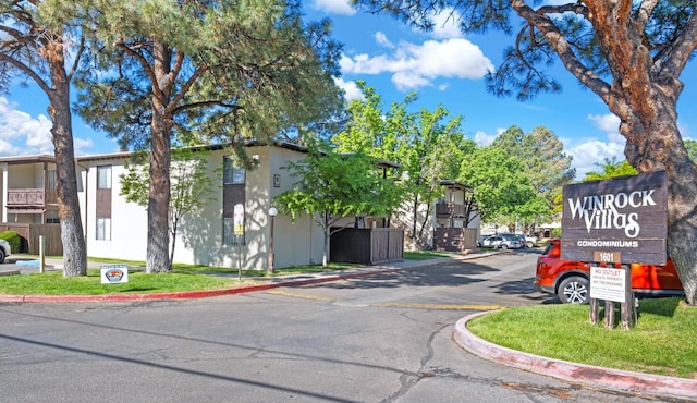 view of street featuring curbs
