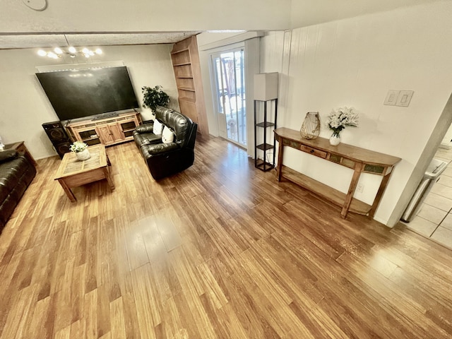 living room featuring light wood-style flooring
