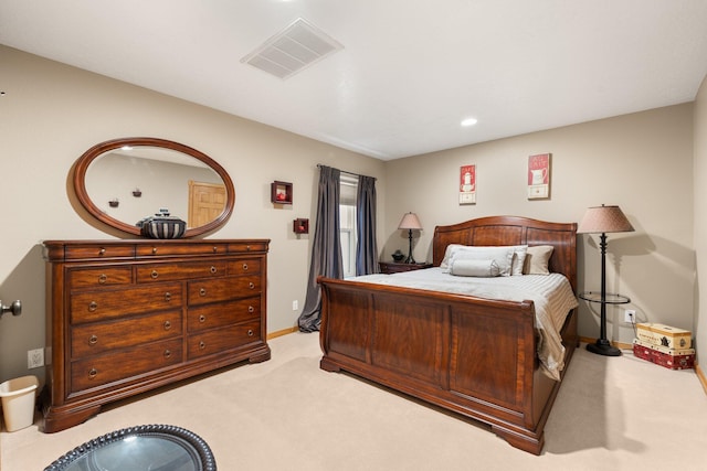 3809 Bay Hill Loop SE, Rio Rancho, NM 87124 - bedroom with baseboards, carpet, recessed lighting, and visible vents
