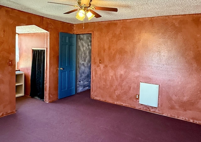 10 Cliffside Dr, Ramah, NM 87321 - carpeted spare room with a textured ceiling and ceiling fan