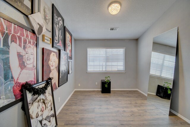 9811 Saragossa St NW, Albuquerque, NM 87114 - interior space featuring a textured ceiling, visible vents, plenty of natural light, and wood finished floors