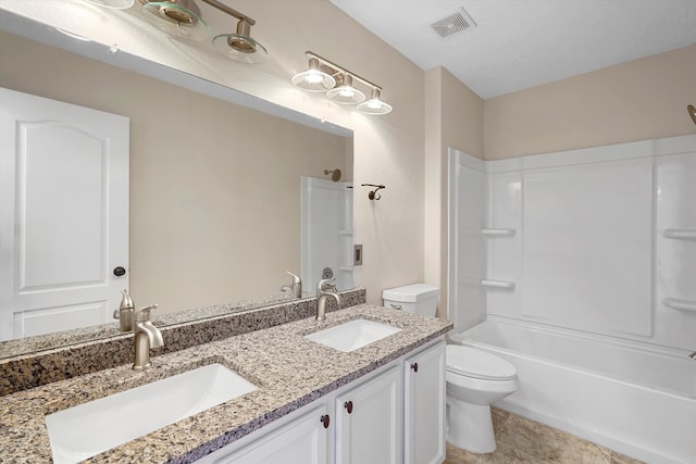 7700 Briar Ridge Ave NW, Albuquerque, NM 87114 - full bathroom with a sink, toilet, double vanity, and visible vents