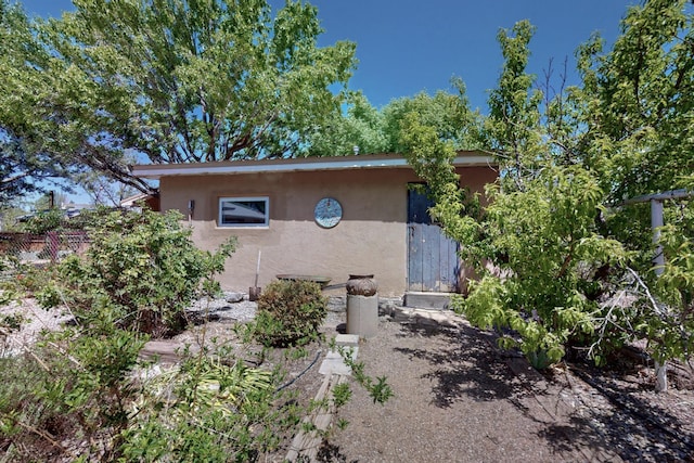 view of home's exterior featuring stucco siding