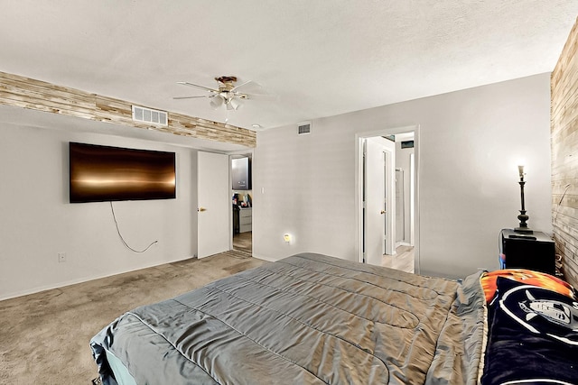5401 Crown Ridge Rd NW, Albuquerque, NM 87114 - bedroom featuring light carpet, baseboards, and ceiling fan