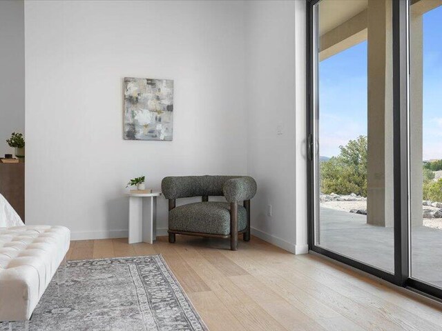 19 Anasazi Trl, Sandia Park, NM 87047 - living area featuring baseboards and wood finished floors
