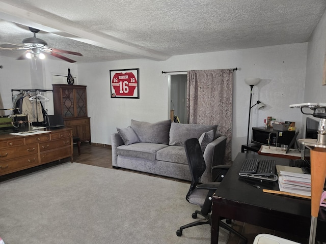 908 W Chavez Ave, Belen, NM 87002 - interior space with a textured ceiling and ceiling fan