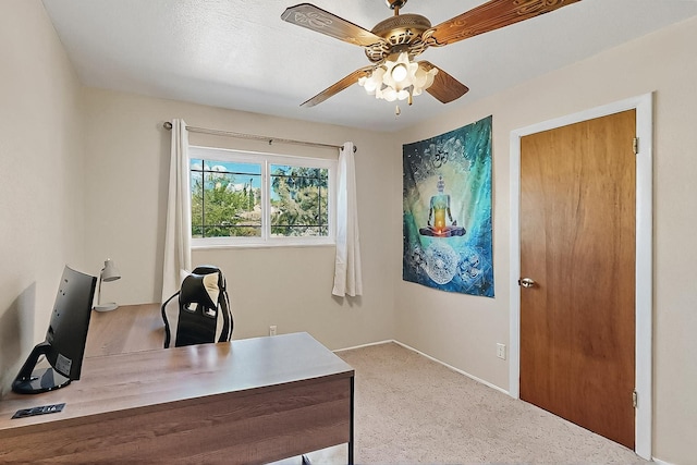 1513 Muriel St NE, Albuquerque, NM 87112 - carpeted office space featuring ceiling fan and baseboards