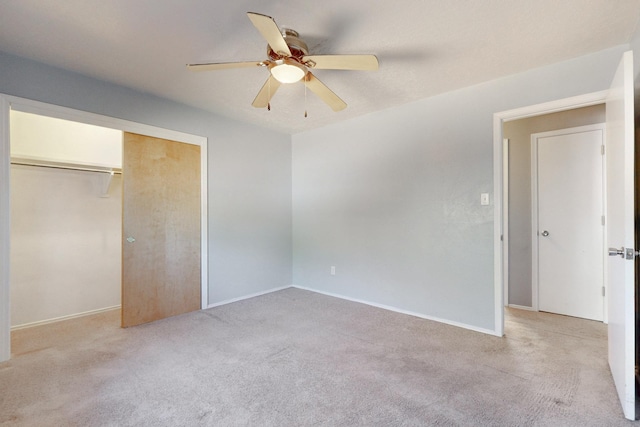 6625 Barnhart St NE, Albuquerque, NM 87109 - unfurnished bedroom with light colored carpet, baseboards, ceiling fan, and a closet