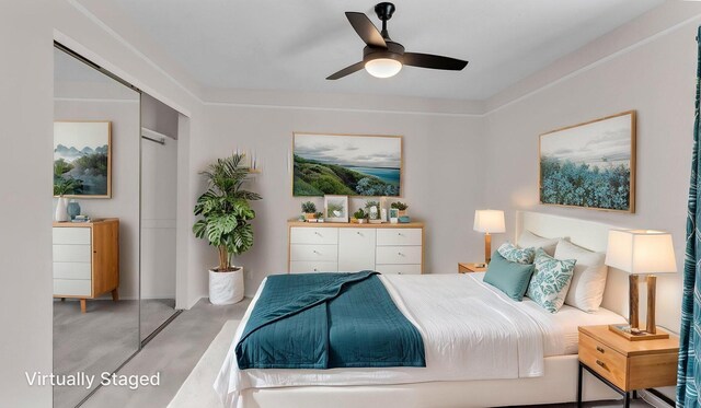 11119 Sidney Ave NE, Albuquerque, NM 87111 - bedroom with a closet and ceiling fan