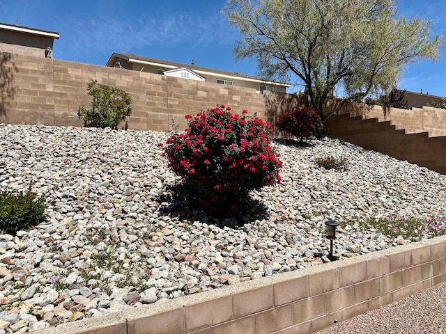 view of yard featuring fence