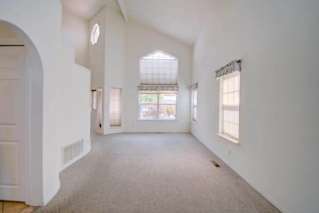 4312 Rancho Centro NW, Albuquerque, NM 87120 - interior space featuring arched walkways, high vaulted ceiling, and visible vents