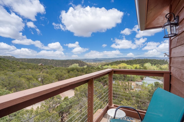 balcony with a view of trees