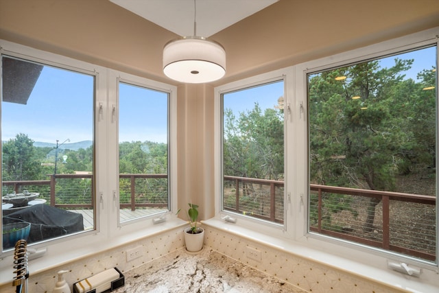 view of unfurnished sunroom
