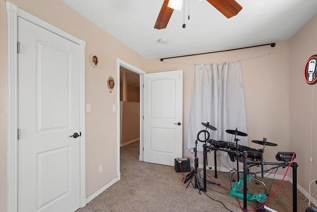 19 Sage Ct, Edgewood, NM 87015 - game room with carpet, a ceiling fan, and baseboards