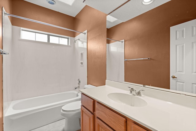 2105 Gila River Rd NE, Rio Rancho, NM 87144 - full bath with tub / shower combination, toilet, vanity, and tile patterned floors