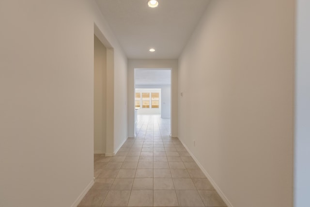 6791 Sydney Dr NE, Rio Rancho, NM 87144 - hall with recessed lighting, light tile patterned flooring, and baseboards