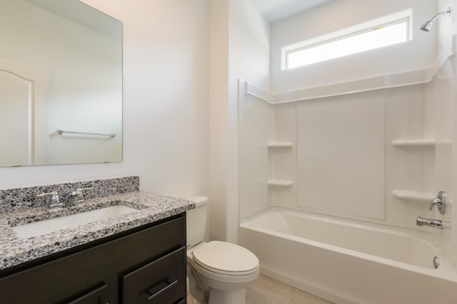 6791 Sydney Dr NE, Rio Rancho, NM 87144 - full bathroom featuring toilet, vanity, bathing tub / shower combination, and tile patterned flooring