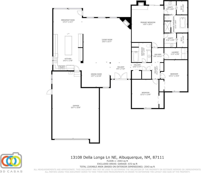 13108 Della Longa Ln NE, Albuquerque, NM 87111 - home floor plan