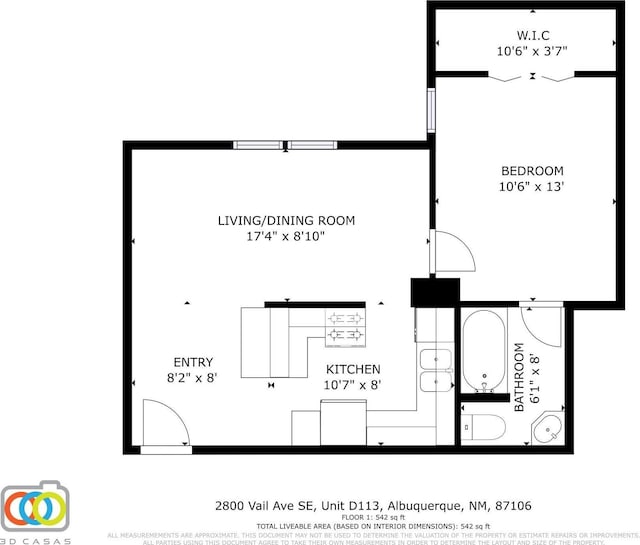 2800 Vail Ave SE Unit D113, Albuquerque, NM 87106 - property floor plan