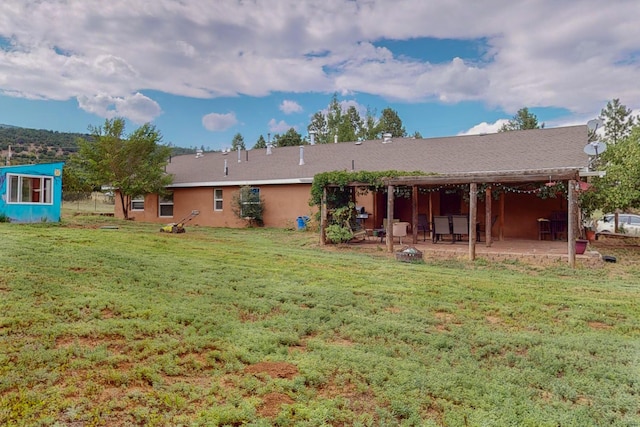 5 Francisco Rd, Cedar Crest, NM 87008 - back of property with a patio area and a yard