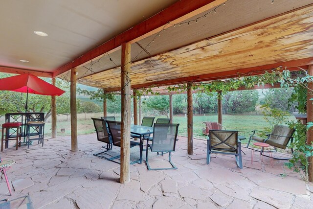 5 Francisco Rd, Cedar Crest, NM 87008 - view of patio / terrace with outdoor dining area