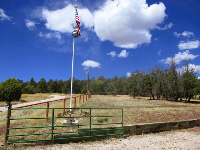 160 Black Bear Rd, Ramah, NM 87321 - gate featuring a rural view and a forest view