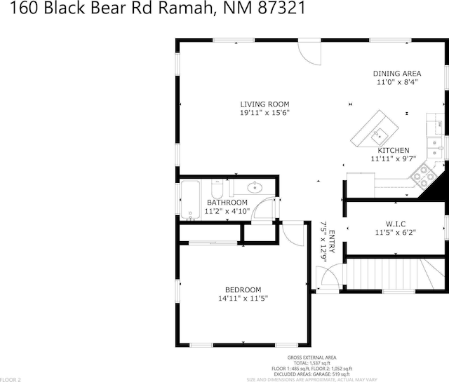 160 Black Bear Rd, Ramah, NM 87321 - view of room layout