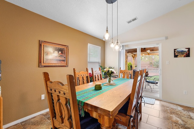 3772 Havasu Falls St NE, Rio Rancho, NM 87144 - dining area with plenty of natural light, baseboards, and vaulted ceiling