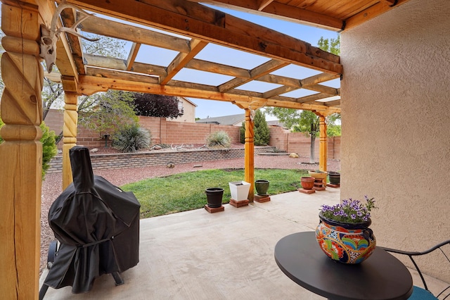 3772 Havasu Falls St NE, Rio Rancho, NM 87144 - fenced backyard featuring a pergola and a patio