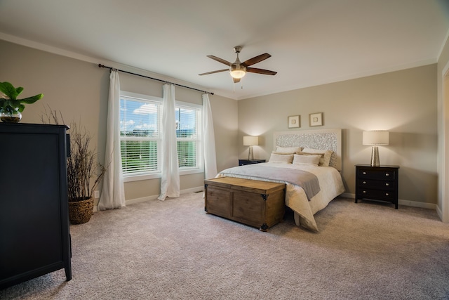 1899 Vargas Rd SE, Rio Rancho, NM 87124 - carpeted bedroom with baseboards, ornamental molding, and ceiling fan
