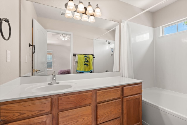 5236 Na Pali St NE, Albuquerque, NM 87111 - full bathroom with vanity and a ceiling fan