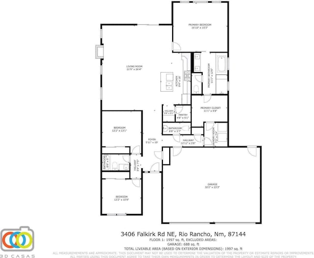 3406 Falkirk Rd NE, Rio Rancho, NM 87144 - property floor plan