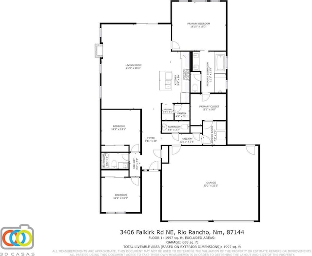 3406 Falkirk Rd NE, Rio Rancho, NM 87144 - view of property floor plan