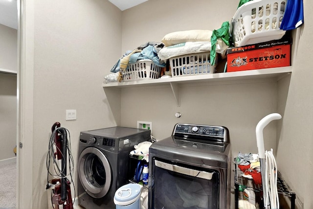 3406 Falkirk Rd NE, Rio Rancho, NM 87144 - laundry area featuring washing machine and clothes dryer and carpet floors