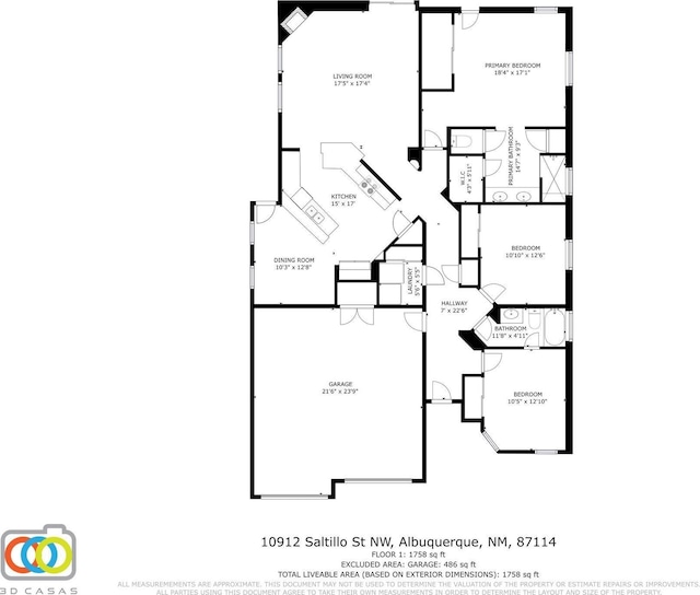 10912 Saltillo St NW, Albuquerque, NM 87114 - floor plan / room layout
