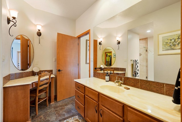 6119 La Paz Rd NE, Rio Rancho, NM 87144 - full bathroom featuring vanity and a tile shower