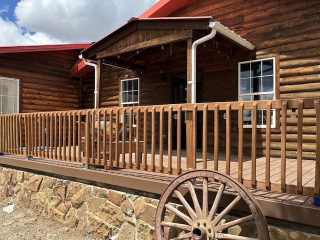 37 Lasso Ln, Pie Town, NM 87827 - view of wooden terrace