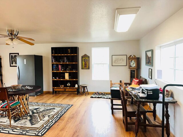 37 Lasso Ln, Pie Town, NM 87827 - dining area featuring light wood-style floors and ceiling fan