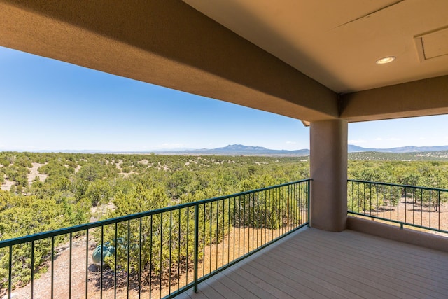9 Canon Escondido, Sandia Park, NM 87047 - balcony with a wooded view and a mountain view