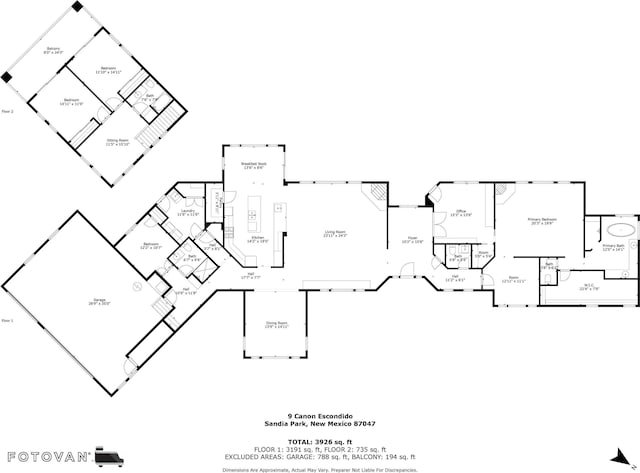 9 Canon Escondido, Sandia Park, NM 87047 - home floor plan
