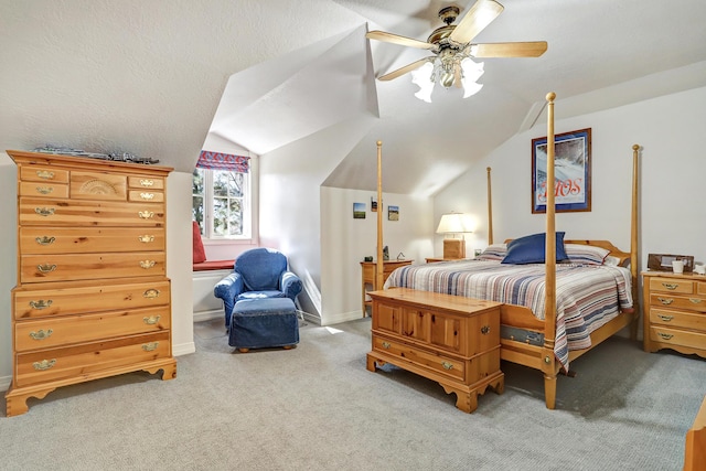 1513 Tinnin Rd NW, Los Ranchos, NM 87107 - carpeted bedroom with lofted ceiling, ceiling fan, and baseboards