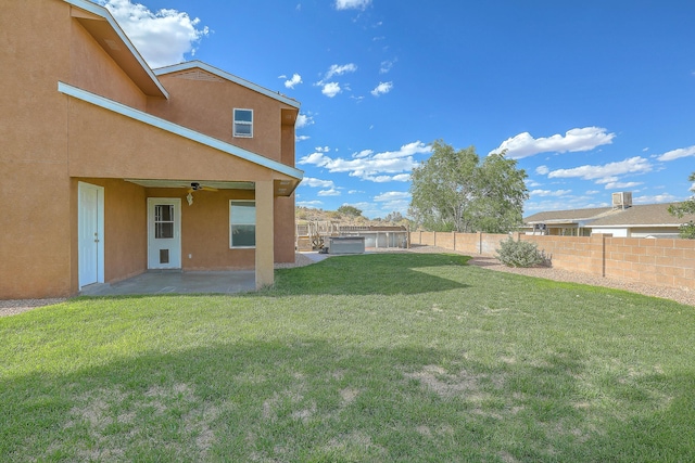 2308 Animas Ct NE, Rio Rancho, NM 87144 - view of yard with a ceiling fan and a patio area