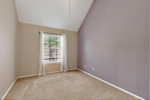 8720 Oakcrest Pl NW, Albuquerque, NM 87114 - carpeted spare room featuring lofted ceiling and baseboards
