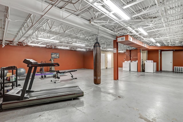 351 Washington St SE Unit 102, Albuquerque, NM 87108 - basement featuring washing machine and dryer