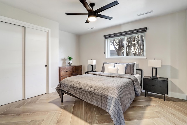 6507 Loftus Ave NE, Albuquerque, NM 87109 - bedroom with a closet, baseboards, and ceiling fan