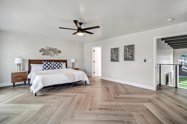 6507 Loftus Ave NE, Albuquerque, NM 87109 - bedroom with baseboards and ceiling fan
