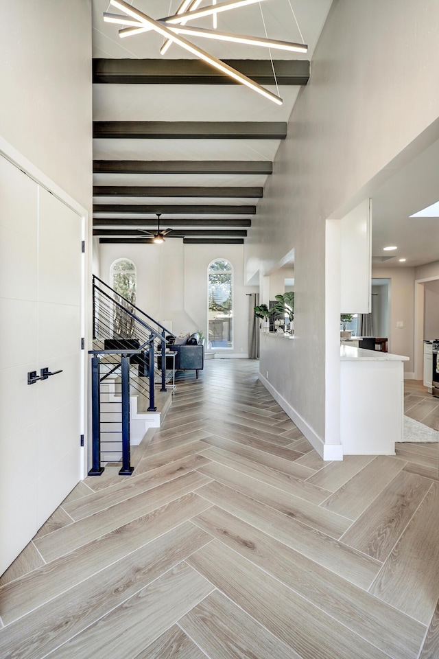 6507 Loftus Ave NE, Albuquerque, NM 87109 - hall featuring stairway and baseboards