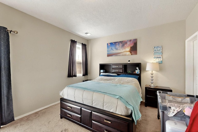 3136 Morrissey St SW, Albuquerque, NM 87121 - bedroom with light colored carpet, baseboards, and a textured ceiling