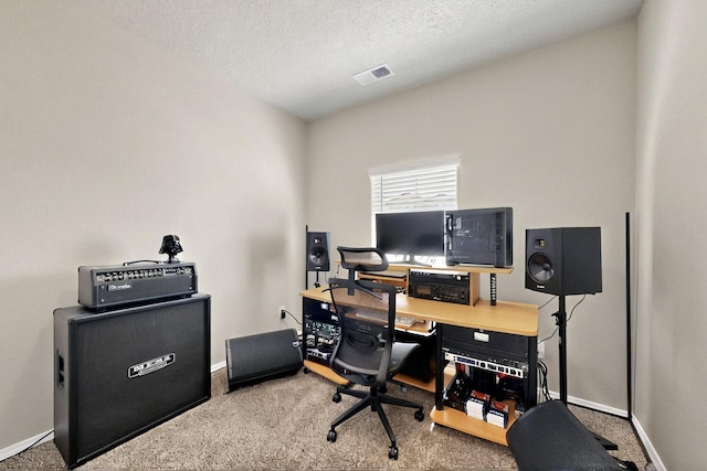 3179 Kunzita St SE, Rio Rancho, NM 87124 - office featuring carpet flooring, baseboards, and a textured ceiling
