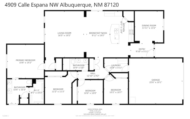 4909 Calle Espana NW, Albuquerque, NM 87120 - home floor plan